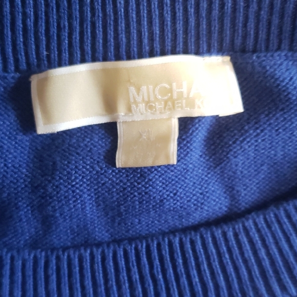Michael Kors Women's Blue Crewneck Sweater Knit Cable EUC - Picture 1 of 16